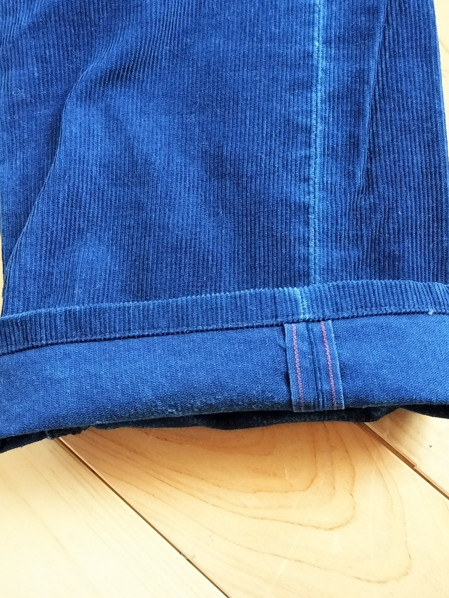 blue blue ブルーブルー コーデュロイ パンツ メンズ27(w74cm) ダークブルー系 日本製 綿100% 送料無料_画像6