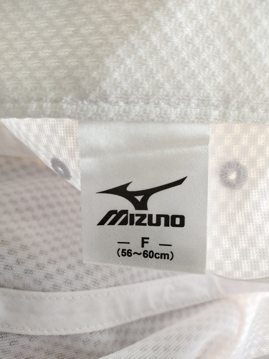  Mizuno cap JAPAN free size (56-60cm) men's lady's white group Logo embroidery Golf tennis sport walking superior article free shipping 