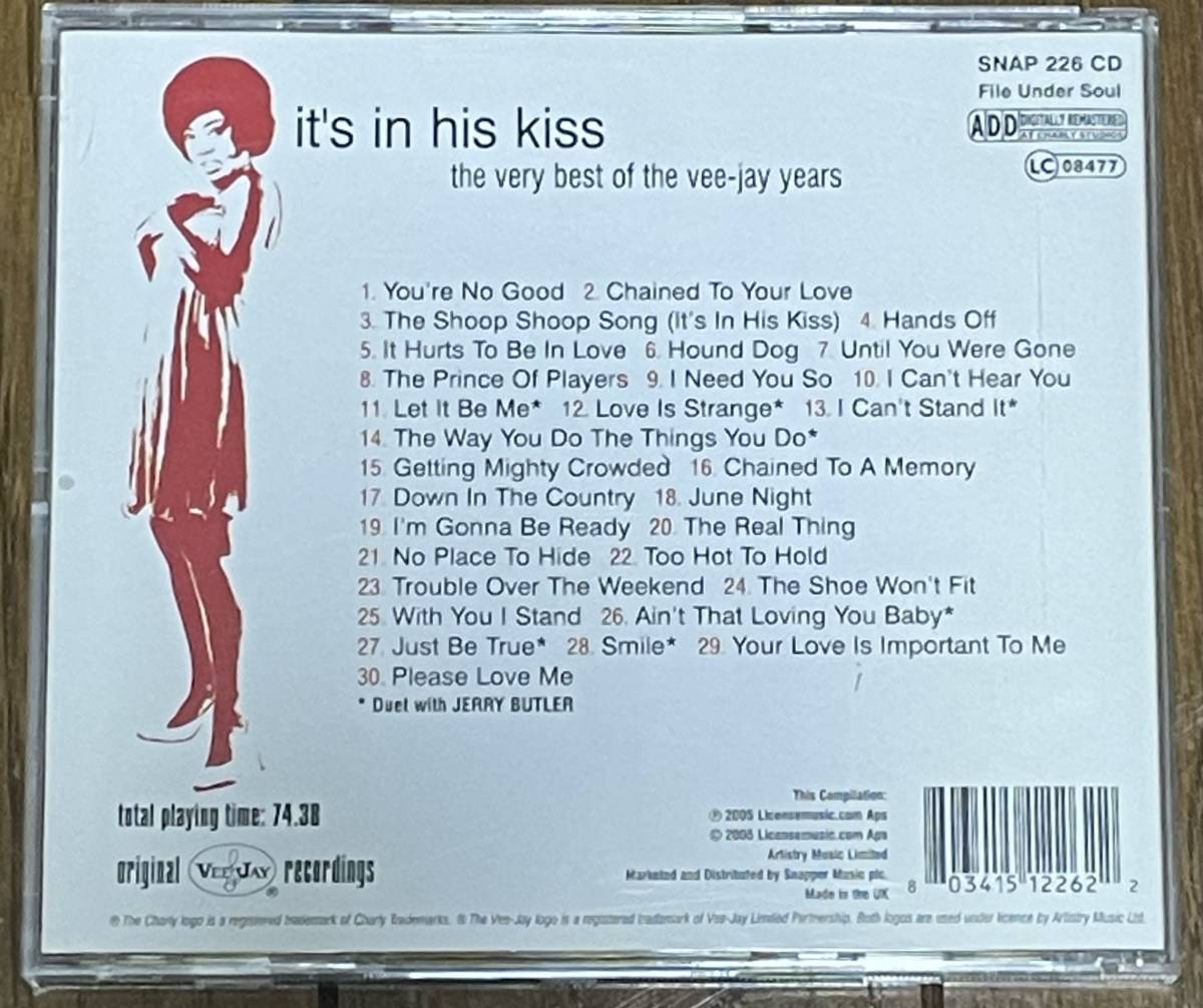 It's in His Kiss: The Very Best of the Vee-Jay Years ベティエヴェレット エルヴィスコステロカヴァー曲収録！ 60'S R&B SOUL GIRL POPS_画像2