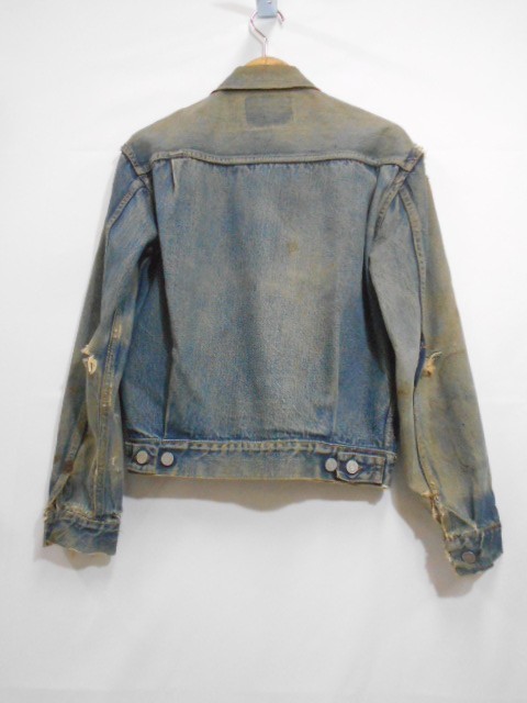 70 送80サ 0118$D08 LEVI'S リーバイス 507XX 2nd 刻印17 両面タブ ヴィンテージ デニムジャケット ダメージ リペア サイズ不明 中古品_画像2