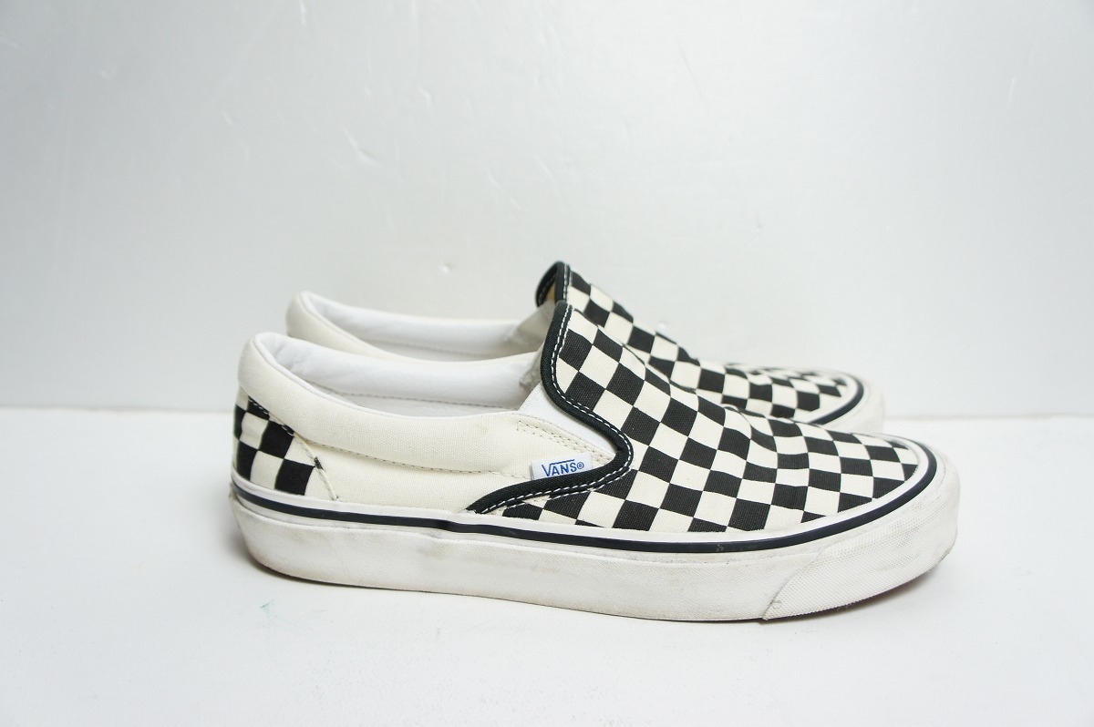 定番 正規 VANS バンズ ANAHEIM FACTORY 98DX チェッカー フラッグ スリッポン スニーカー 507452 白黒 26.5cm 本物 107O_画像5