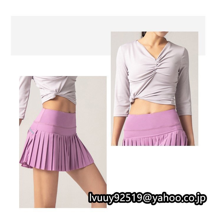  женский спорт одежда внутренний есть юбка мини-юбка юбка теннис Golf тренировка бег фитнес фиолетовый 