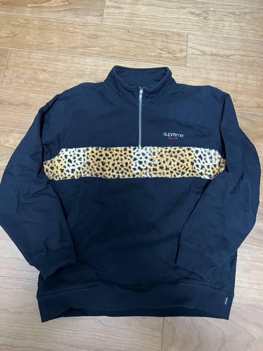 Supreme シュプリーム 18AW Leopard Panel Half Zip Sweatshirt