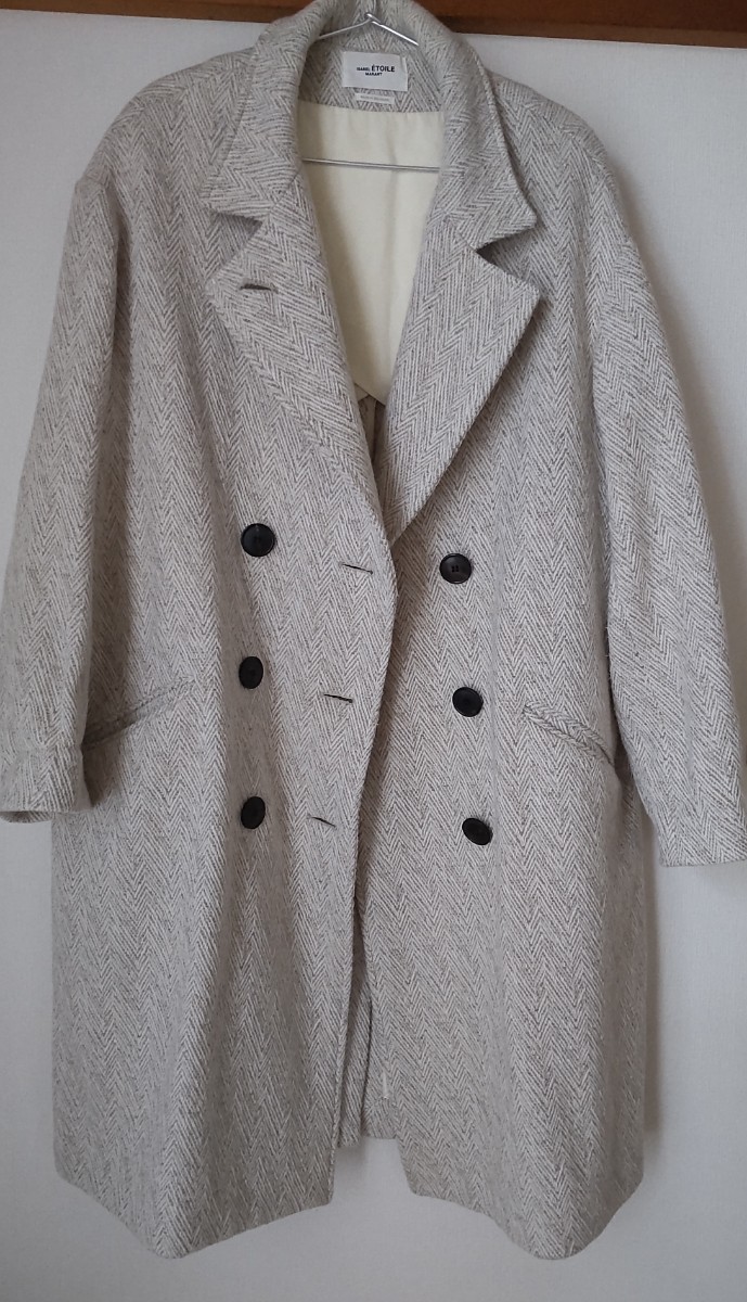  regular price 123,000 jpy *i The bell *ma Ran * etoile * Ise city . Shinjuku shop .. buy * ivory × Brown * herringbone *hi The under height coat *L corresponding 