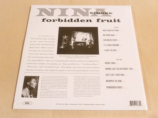  нераспечатанный колено na*simonForbidden Fruit ограничение видеть открытие jacket specification HQ180g масса запись LP аналог запись Nina Simone Work Song