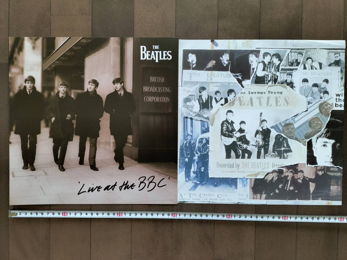 ★非売品！未使用！美品！THE BEATLES『LPサイズPOP』＝Live at the BBC／ANTHOLOGY１＝関連リーフレット付き！貴重！即決！_[Live at the BBC／ANTHOLOGY１]店舗用POP