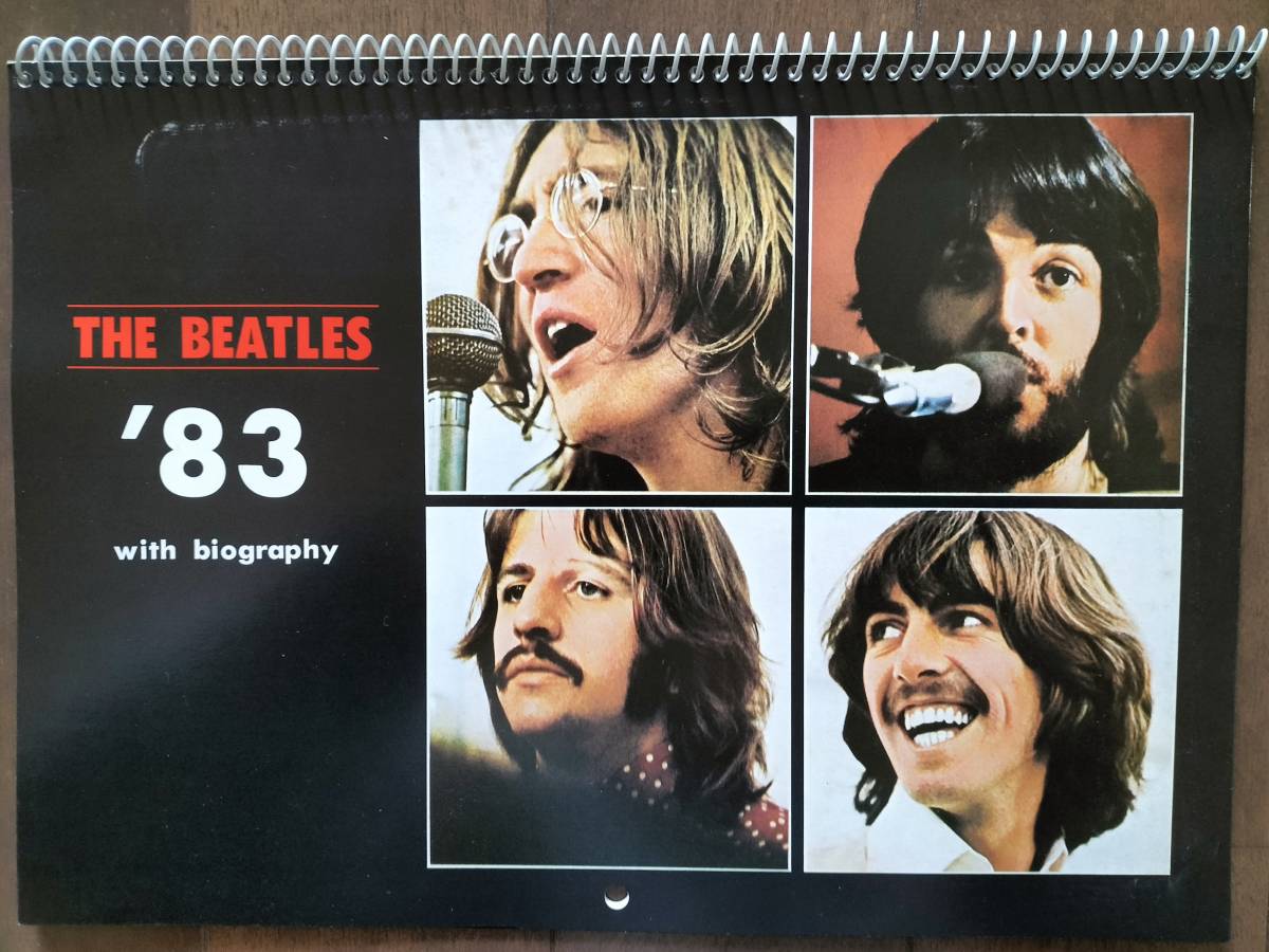 ★中古良品！THE BEATLES『1983年 カレンダー』非売品！東芝EMI景品 Discography付／他 1977年MMTチラシ等 即決！_ビートルズ[1983年 カレンダー]東芝EMI景品