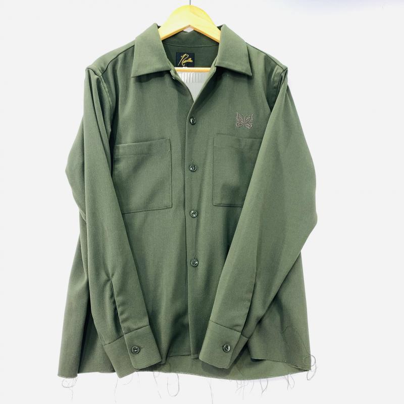 【中古】NEEDLES MEN C.O.B. One-Up Shirt S オリーブ オープンカラーシャツ ニードルズ[240019427519]