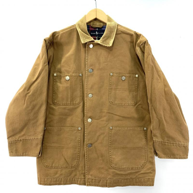 【中古】RALPH LAUREN ハンティングジャケット 9　ラルフローレン　ダック地　裏地チェック柄　カバーオール　ブラウン[240019439226]_画像1