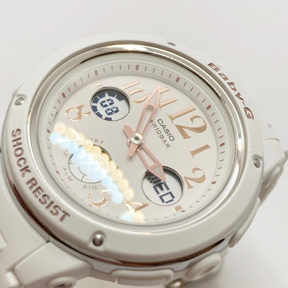 TO1 カシオ CASIO Baby-G 5257 BGA-150EF デジアナ ホワイト文字盤 クォーツ腕時計の画像6