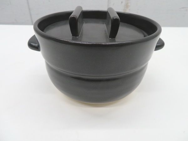 G075 未使用品◆かもしか道具店◆ごはんの鍋(黒) 1合炊 炊飯土鍋 栃木 宇都宮 中古 業務用 厨房機器_画像1