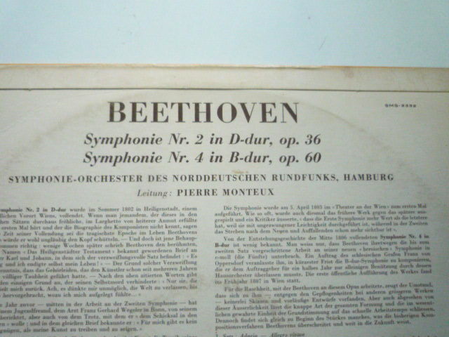 SC12 独Concert Hall盤 ベートーヴェン/交響曲2、4番 モントゥー/NDR-SOの画像2
