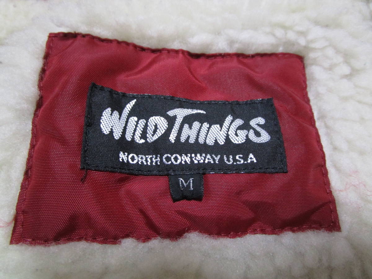  super special price! heat insulation eminent! prompt decision!WILD THINGS Wild Things men's nylon reverse side boa coach jacket blouson bar gun ti-RED series size M