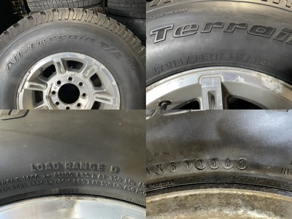 【BF Goodrich All-Terrain T/A KO 315/70R17】スパイク【HUMMER H2 純正ホイール 17インチ 8.5J8HPCD165.1+18】希少 　(MTK510)_画像10