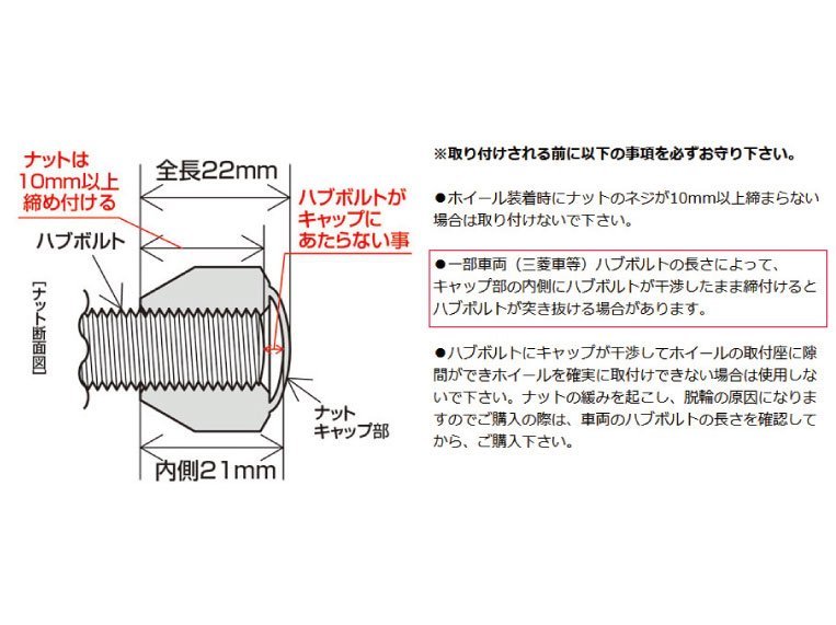 軽自動車 袋ナット 21HEX M12xP1.5 60°テーパー座 全長22mm【ブラック】協永スーパーコンパクト 16個 ダイハツ トヨタ マツダ /P101B-16P_画像3