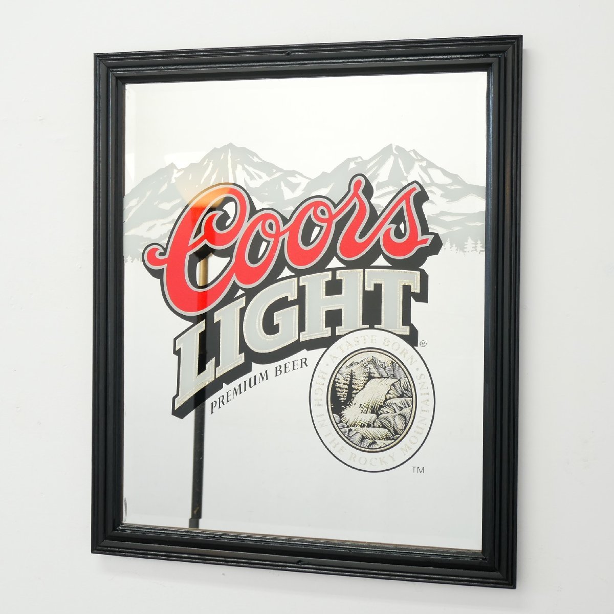 Coors LIGHT ヴィンテージ パブミラー / アメリカ ビール 額装 1999年製 アドバタイジング 広告 #510-10-83-107
