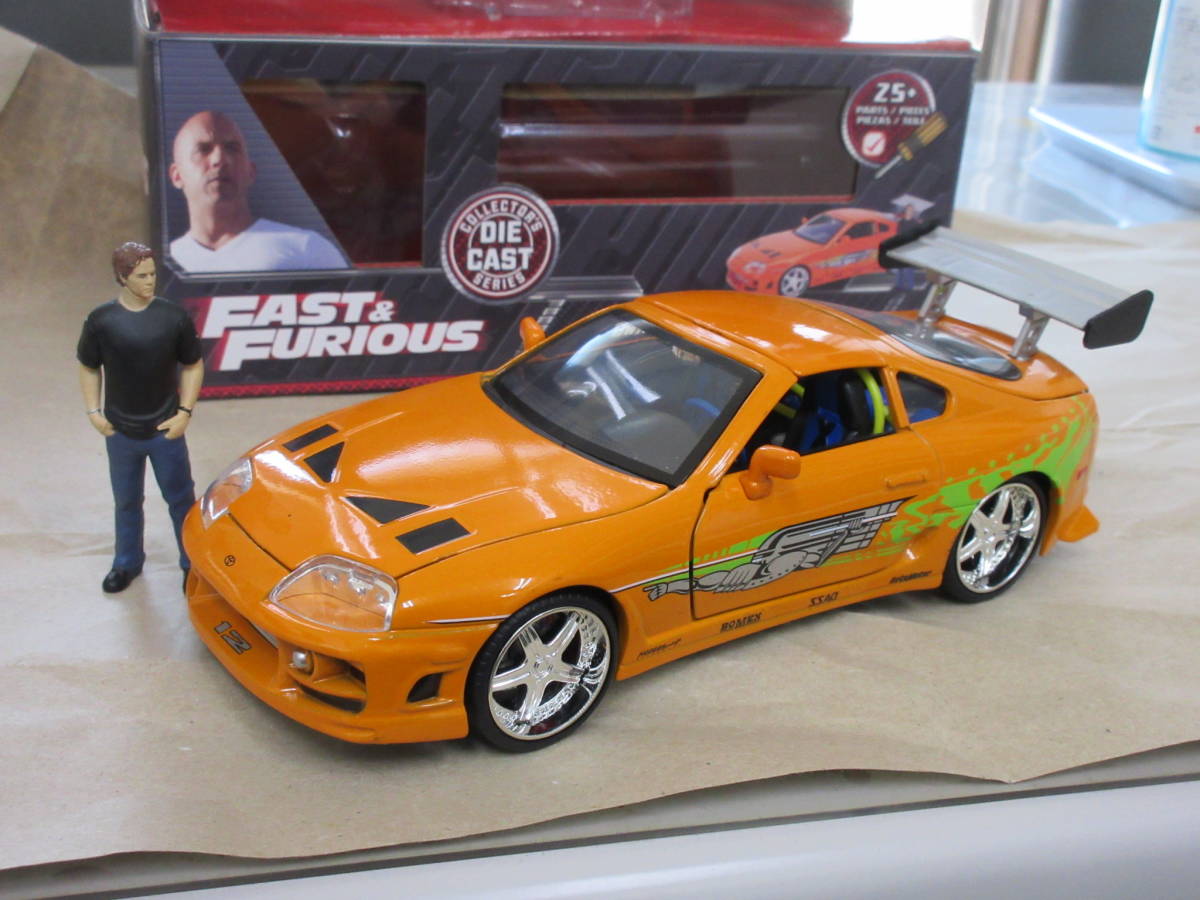 Jada 1/24 ワイルドスピード 80スープラ ブライアンフィギュア付 BRIAN&SUPRA FAST&FURIOUS 組み立てキット_画像1