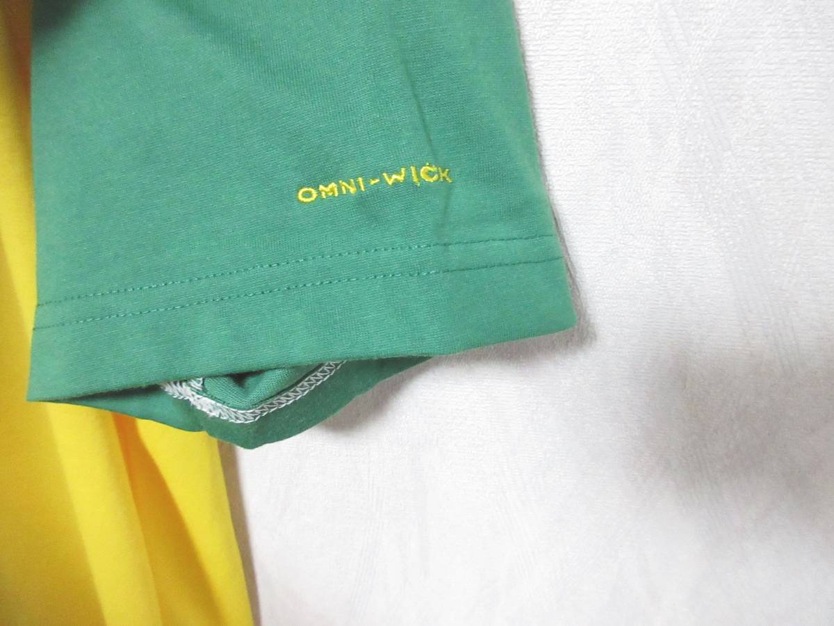 Columbia コロンビア Tシャツ 半袖 ラグランスリーブ アップル リンゴ OMNI-WICK レディース S 黄 緑　yg5248_画像4