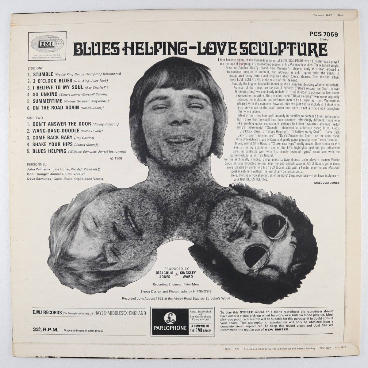 英Orig * LOVE SCULPTURE - Blues helping * 1968年 UK Parlophone PCS 7059 ヘヴィー・サイケ・ブルース・ロック　初版!!_画像2