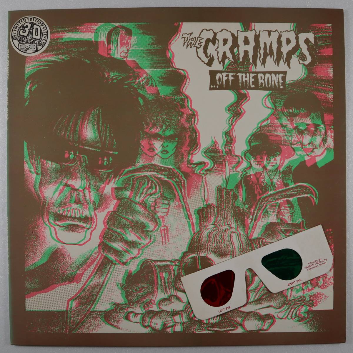 英Orig * CRAMPS - Off the bone * 1983年 UK Illegal ILP012 ガレージ・パンク・サイコビリー・ホラーPUNK 3Dカバー+専用眼鏡 準美品!!_画像1