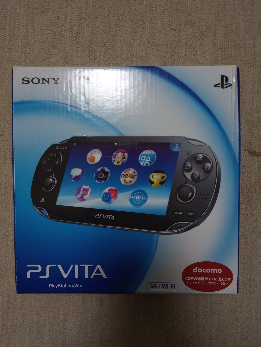 PlayStation Vita PCH1100 クリスタルブラック3G Wi-Fiモデル 初回限定版 付属品完備 保護フィルム装着 動作確認済 PS Vita 送料520円