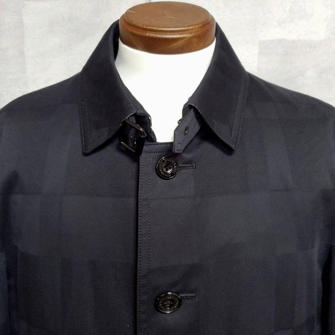  прекрасный товар L Black Label k rest Bridge тень проверка пальто с отложным воротником с хлопком стеганое полотно подкладка чёрный BLACK LABEL CRESTBRIDGE