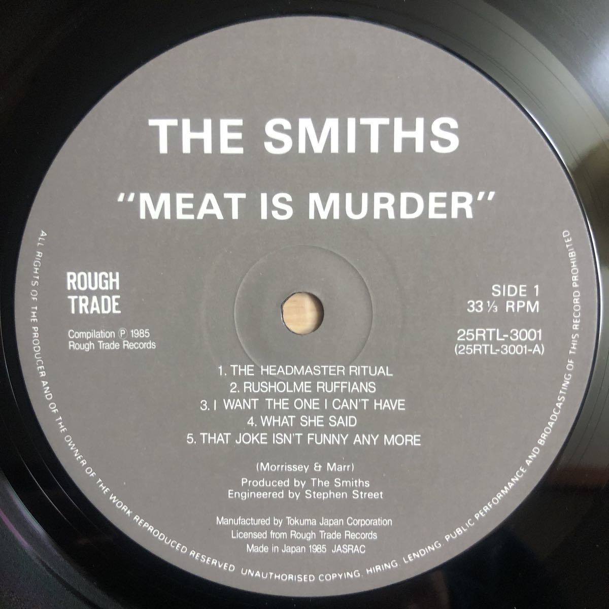LP The Headmaster Ritual収録 THE SMITHS ザ・スミス/MEAT IS MURDER 肉喰うな![国内盤:解説付き:MORRISSEY,JOHNNY MARR:80sギターロック]_画像4