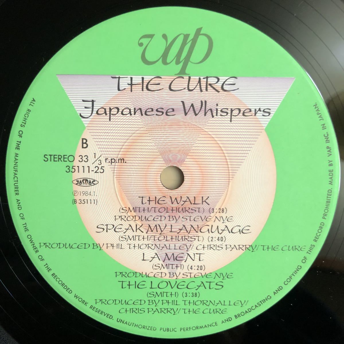 LP THE CURE キュアー/JAPANESE WHISPER 日本人の囁き[帯:解説付き:'82年~'83年「ポップ期」のアルバム未収録曲を編集した日本独自盤]_画像5
