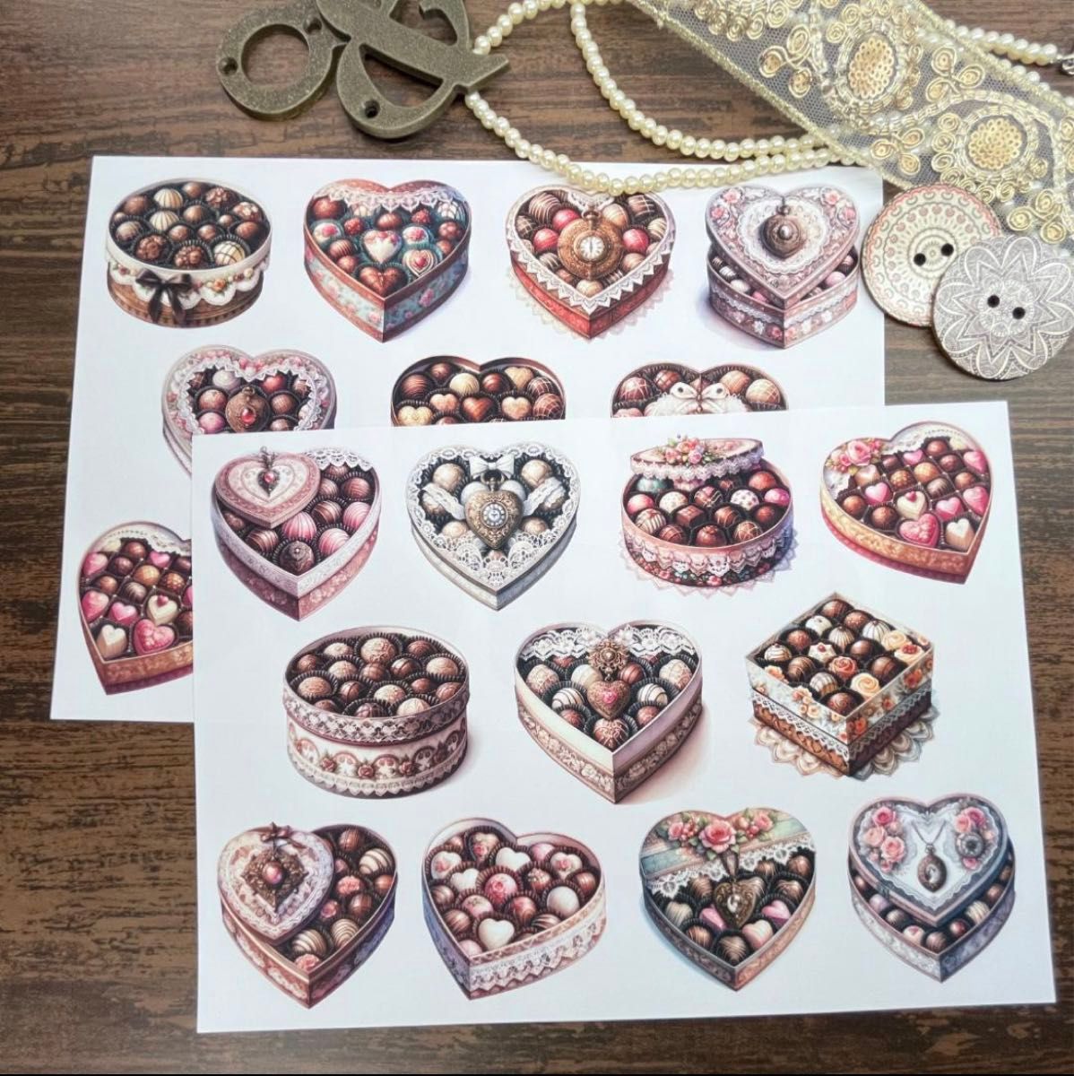 バレンタイン デザペ ♥ コラージュシート ♥ 素材シート ♥ デザインペーパー バレンタイン デザペ ♥ コラージュシート ♥ 素材シート