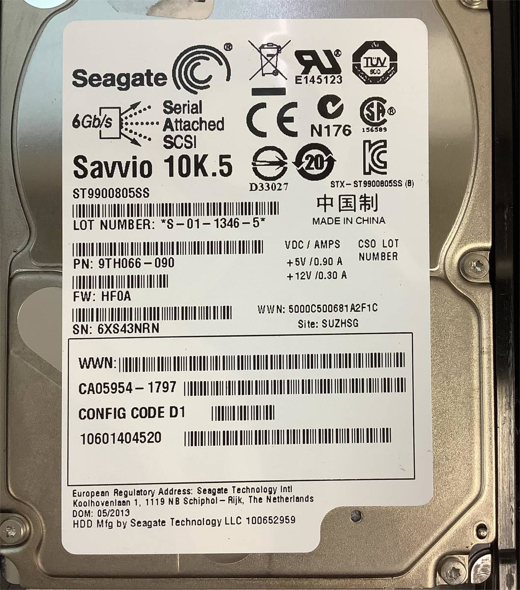 S6011867 Seagate 900GB SAS 10K.5 2.5インチ HDD 4点【中古動作品】_見本