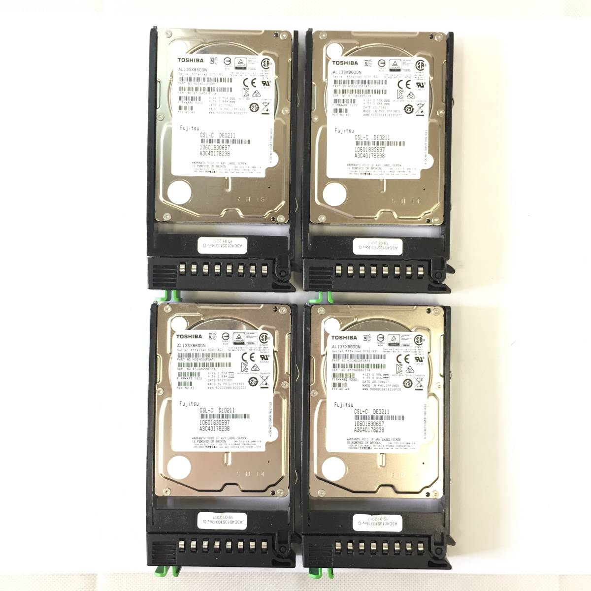 S5060166 TOSHIBA 600GB SAS 15K 2.5インチ HDD 4点【中古動作品】_見本