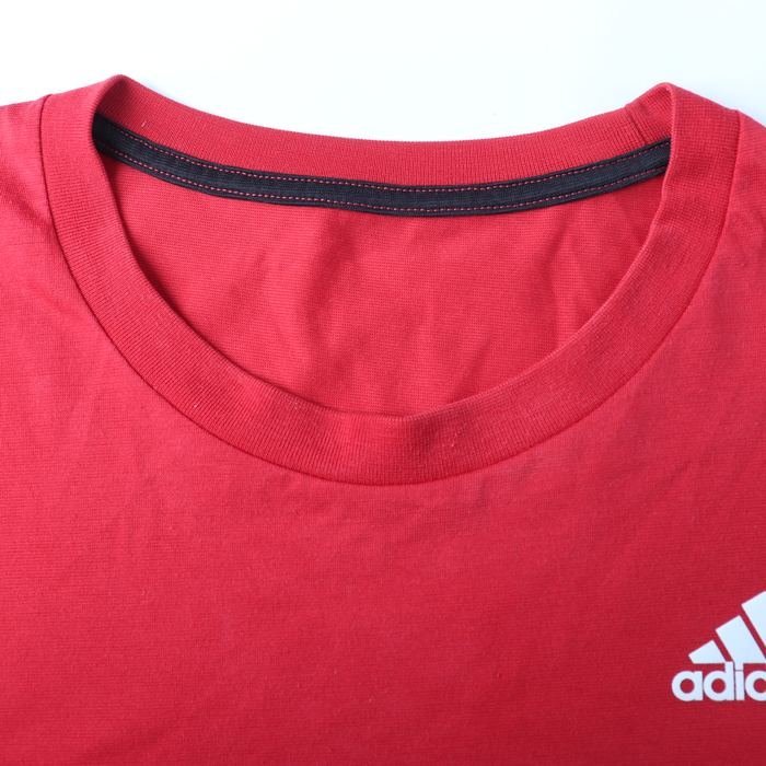 アディダス 半袖Tシャツ ワンポイントロゴ スポーツウエア 大きいサイズ メンズ LLサイズ レッド adidas_画像4