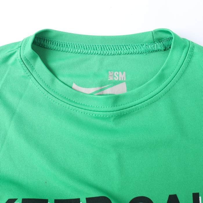 ヴィンテージ古着 長袖Tシャツ スポーツウェア メンズ SMサイズ グリーン Keep Calm And Run_画像4