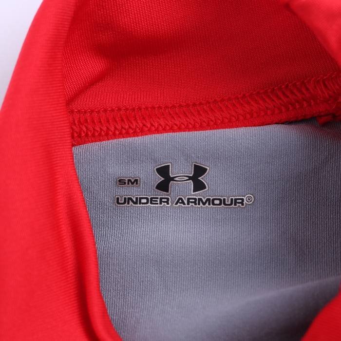  Under Armor long sleeve T shirt high‐necked inner wear stretch sportswear tops men's SM size red UNDER ARMOUR