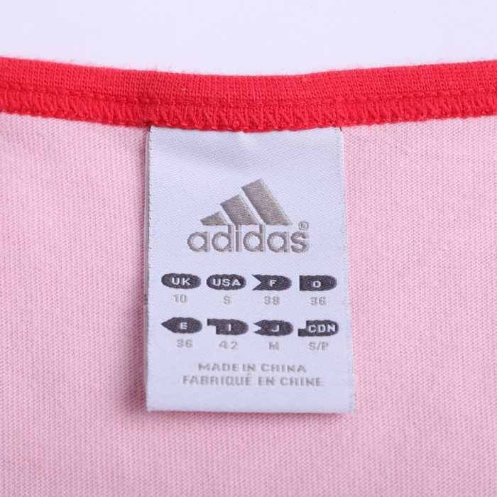 アディダス Tシャツ 半袖 コットン100% スポーツウエア トップス レディース Mサイズ ピンク adidas_画像3
