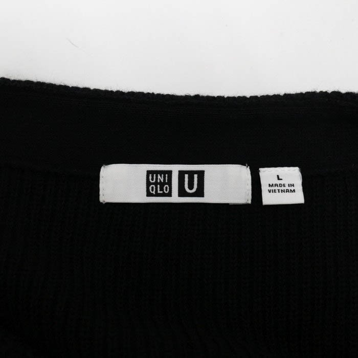 ユニクロ 長袖セーター ニット ユニクロユー レディース Lサイズ ブラック UNIQLO_画像3