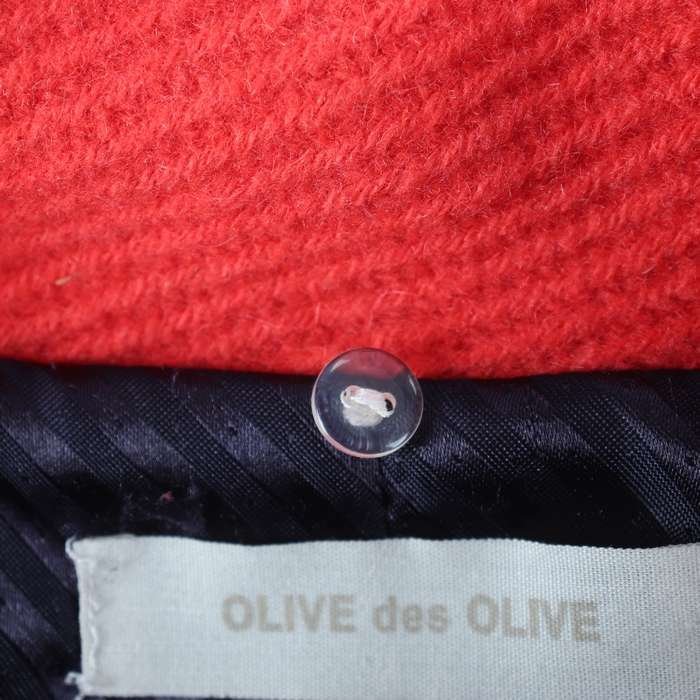 オリーブデオリーブ ショートコート ウール混 アウター 赤 レディース Fサイズ レッド OLIVE des OLIVE_画像5