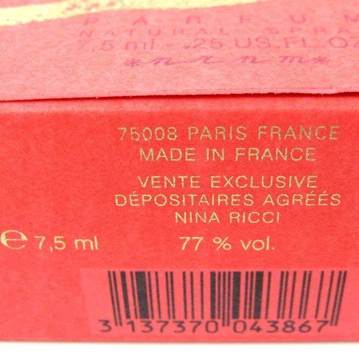 ニナリッチ 香水 ドゥシドゥラ パルファム ミニボトル ほぼ未使用 フレグランス レディース 7.5mlサイズ NINA RICCI_画像3