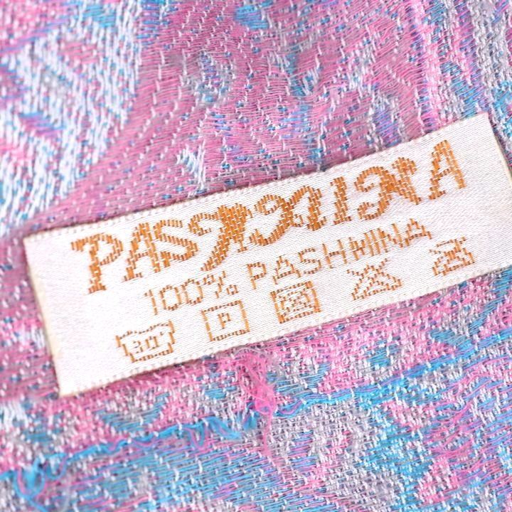 パシュミナ ストール マフラー ペイズリー柄 小物 レディース パープル PASHMINA_画像2