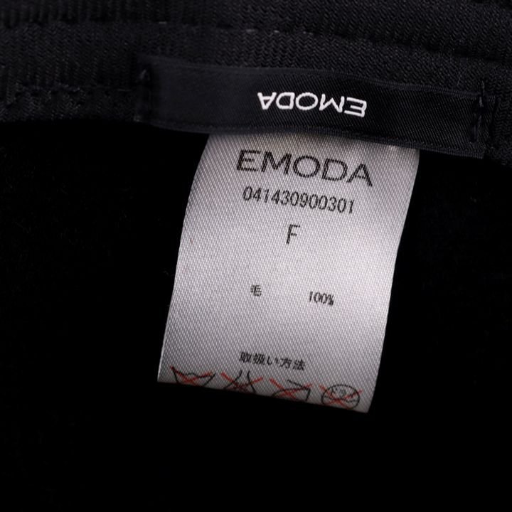 エモダ 中折れハット ウール フェルト ブランド 帽子 レディース Fサイズ ブラック EMODA_画像6