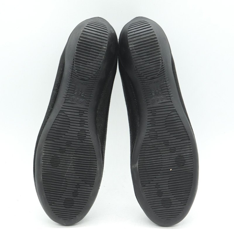 エーシー パンプス 美品 フラワー ビジュー 日本製 3E 幅広 ブランド シューズ 靴 レディース 24.5cmサイズ ブラック AC neue ar he_画像6