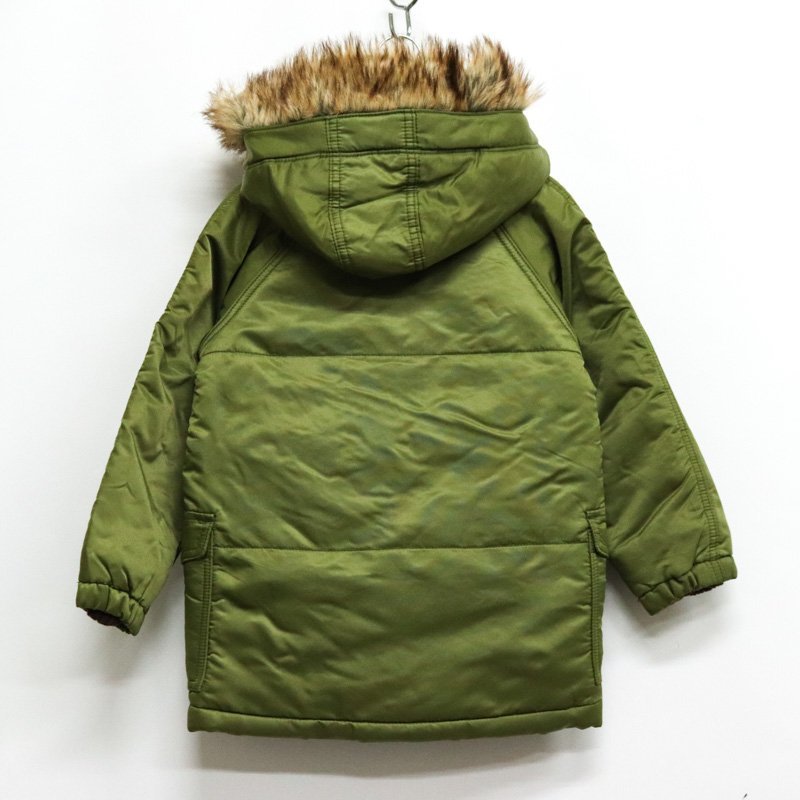 efo- Kids military coat fur attaching jumper outer Kids for boy 120 size khaki F.O.KIDS
