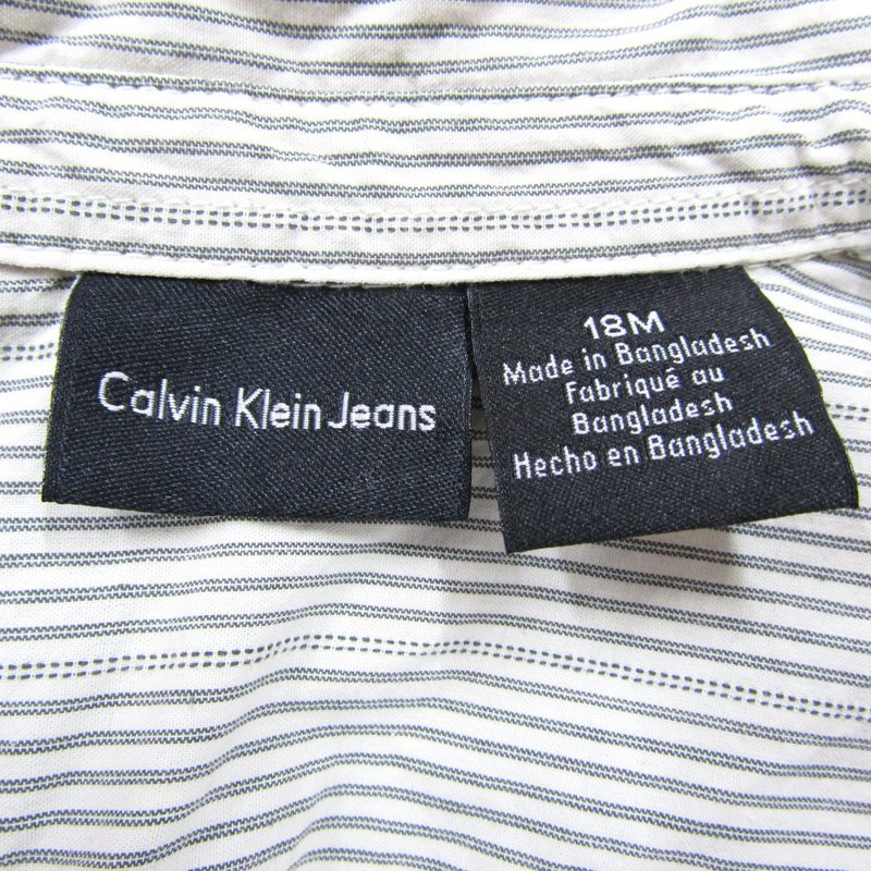 カルバンクラインジーンズ 半袖シャツ ストライプ柄 CK キッズ 男の子用 18Mサイズ グレー Calvin klein Jeans_画像3