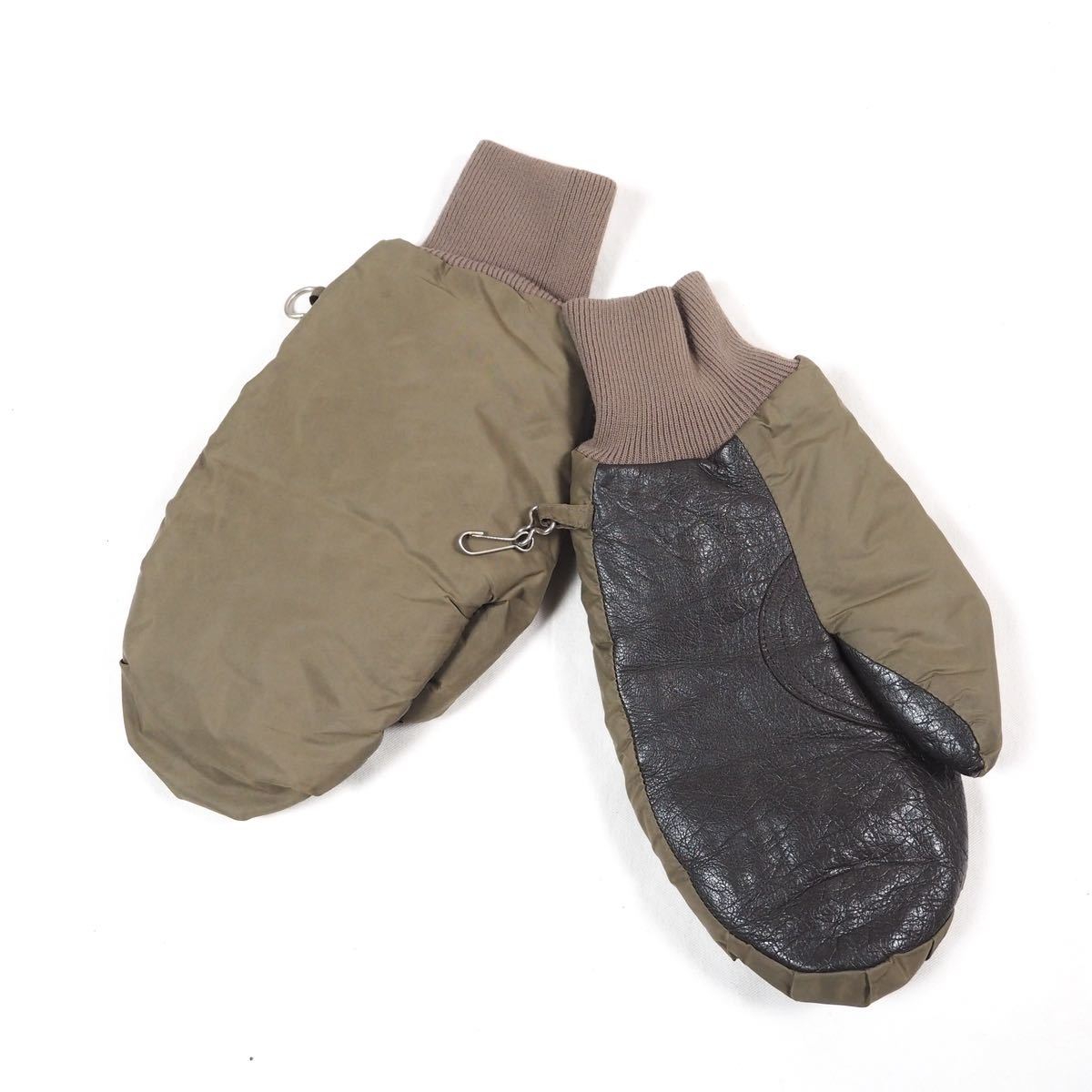 80s Eddie Bauer【グースダウン】レザー ミトングローブ 手袋 80s Eddie Bauer【グースダウン】レザー ミトングローブ 手袋