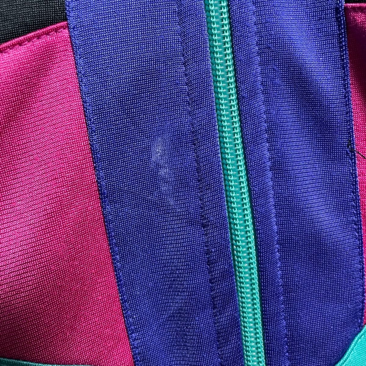 90s アディダス　トラックジャケット　マルチカラー　刺繍ロゴ　メンズLサイズ