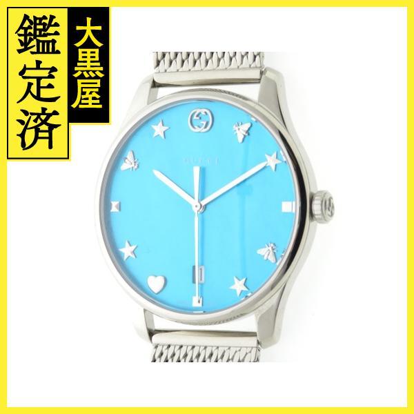 GUCCI　グッチ　Gタイムレス　SS　ブルー文字盤　YA126582　メンズ腕時計【431】_画像1