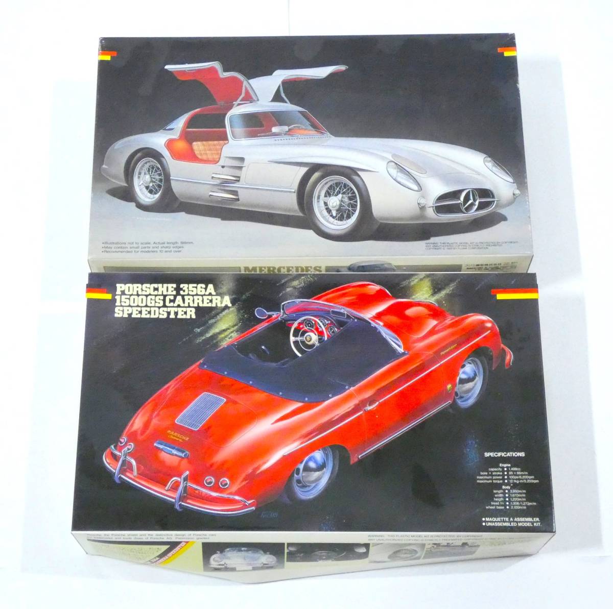 6516T/フジミ 1/24 エンスージアストモデル 2箱/メルツェデス 300SLR ウーレンハウトクーペ＆ポルシェ356A 1500GS カレラスピードスター _画像1