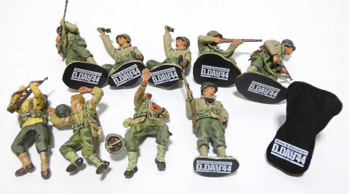 5464T/レア・希少★King & Country D.Day’44 soldier infantry WORLD WAR II ？兵士 軍人 まとめて9体他セット/メタルフィギュア_画像10