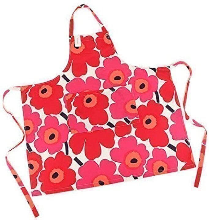 《マリメッコmarimekko／新品》ピエニ ウニッコ エプロン PIENI UNIKKO APRON ／064161 001／ホワイト/レッドMR000690_画像4