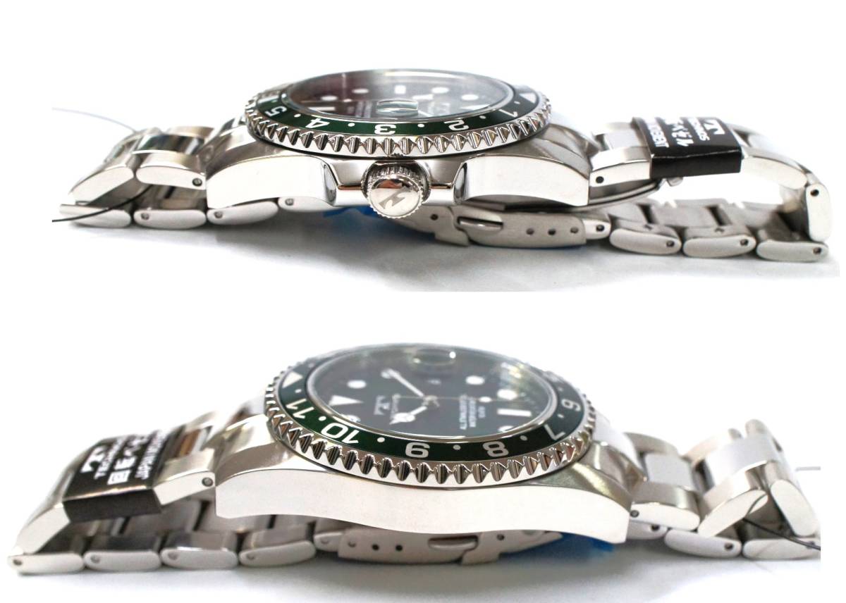 【新品】 テクノス 腕時計 回転ベゼル グリーン ねじ込み式竜頭 10気圧防水 TSM419MM 【送料無料】_画像5